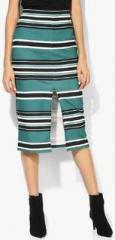 Dorothy Perkins Black And Green Striped Pencil women