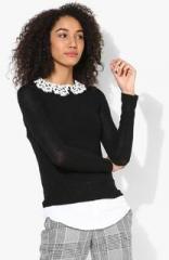 Dorothy Perkins Black Jersey With Ivory Collar women