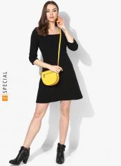 Dorothy Perkins Black Solid Fit And Flare Dress women
