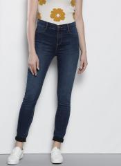Dorothy Perkins Blue Skinny Fit Mid Rise Clean Look Stretchable Jeans women
