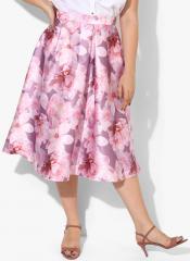 Dorothy Perkins Peach Printed Flared Skirt women