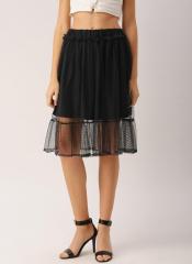 Dressberry Black Self Pattern A Line Skirt women