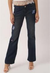 Dressberry Navy Blue Mid Rise Regular Fit Jeans women