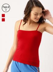 Dressberry Pack Of 3 Red Solid Camisoles women