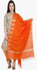 Dupatta Bazaar Orange Printed Dupatta women