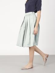 Ether Grey A Line Pleated Skirt women