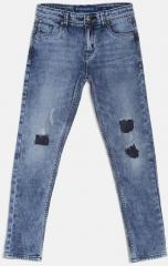 Fame Forever By Lifestyle Blue Slim Fit Mid Rise Mildly Distressed Jeans boys