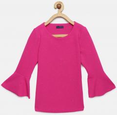 Fame Forever By Lifestyle Pink Embellished Top girls
