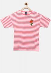Fame Forever By Lifestyle Pink Striped Casual Top girls