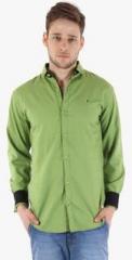Fifty Two Green Solid Regular Fit Casual Shirt men