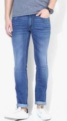 Flying Machine Blue Washed Low Rise Skinny Fit Jeans men