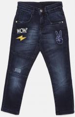 Flying Machine Navy Blue Skinny Fit Mid Rise Low Distress Jeans boys