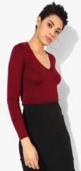 Forever 21 Maroon Solid Sweater women