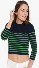Forever 21 Navy Blue Solid Sweaters women