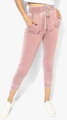 Forever 21 Peach Solid Track Pant women