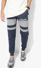 French Connection Navy & Grey Solid Joggers men