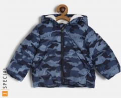 Gap Baby Boys' Blue Camo Print Warmest Puffer Jacket boys