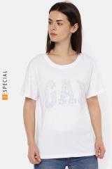 Gap White Self Design T Shirt women