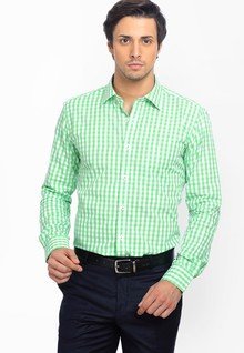 Genesis Checks Green Formal Shirt men