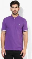 Giordano Purple Solid Polo T Shirt men
