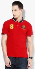 Giordano Red Solid Polo T Shirt men
