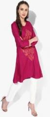 Global Desi Fuchsia Printed Rayon Tunic women