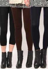 Golden Girl Pack Of 3 Fascinating Skinny Black, Navy Blue & Brown Leggings women