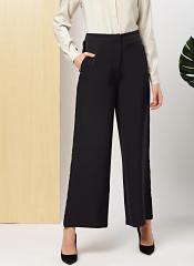 Her By Invictus Black Regular Fit Solid Trousers women