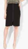 Her By Invictus Black Solid Straight Mini Skirt women