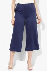 Her By Invictus Navy Blue Regular Fit Solid Culottes women