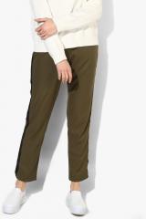 Her By Invictus Olive Slim Fit Solid Regular Trouser women