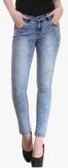 High Star Blue Washed Slim Mid Rise Jeans women