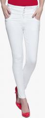 High Star White Slim Fit High Rise Jeans women