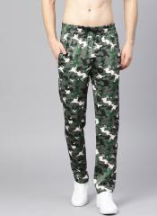 Hrx By Hrithik Roshan Olive Green & Beige Camouflage Print Track Pants men