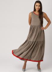 Imara Grey Printed A Line Dress women
