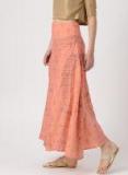 Imara Peach Coloured Ethnic Printed A Line Maxi Skirt women
