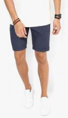 Indian Terrain Navy Blue Solid Shorts men