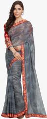 Indian Women Grey Embellished Saree women