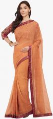 Indian Women Orange Embellished Saree women