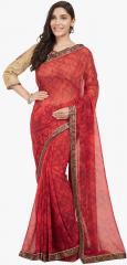 Indian Women Red Embellished Saree women