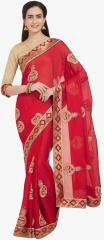 Indian Women Red Embroidered Saree women