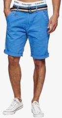 Indicode Blue Solid Shorts men