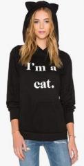 Jc Collection Black Printed Hoodie women