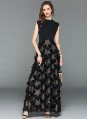 Jc Collection Black Self Design Maxi Dress women