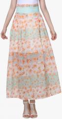 Jc Collection Pink Printed Flared Skirt women
