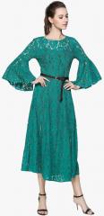 Jc Collection Turquoise Self Pattern Shift Dress women