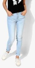 Jealous 21 Blue Washed Mid Rise Skinny Fit Jeans women