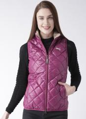 Jump Usa Magenta Solid Quilted Jacket women