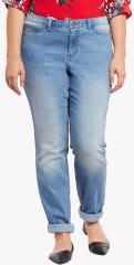 Junarose Blue Washed Mid Rise Slim Fit Jeans women