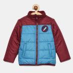 Juniors By Lifestyle Blue Colourblocked Reversible Puffer Jacket boys